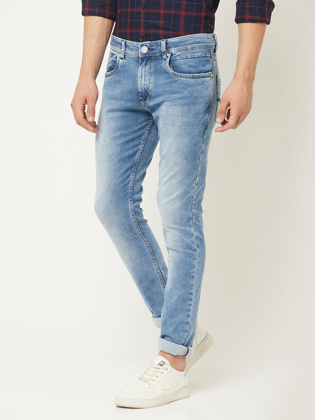  Light Blue Jeans with 5 Pocket Styling 