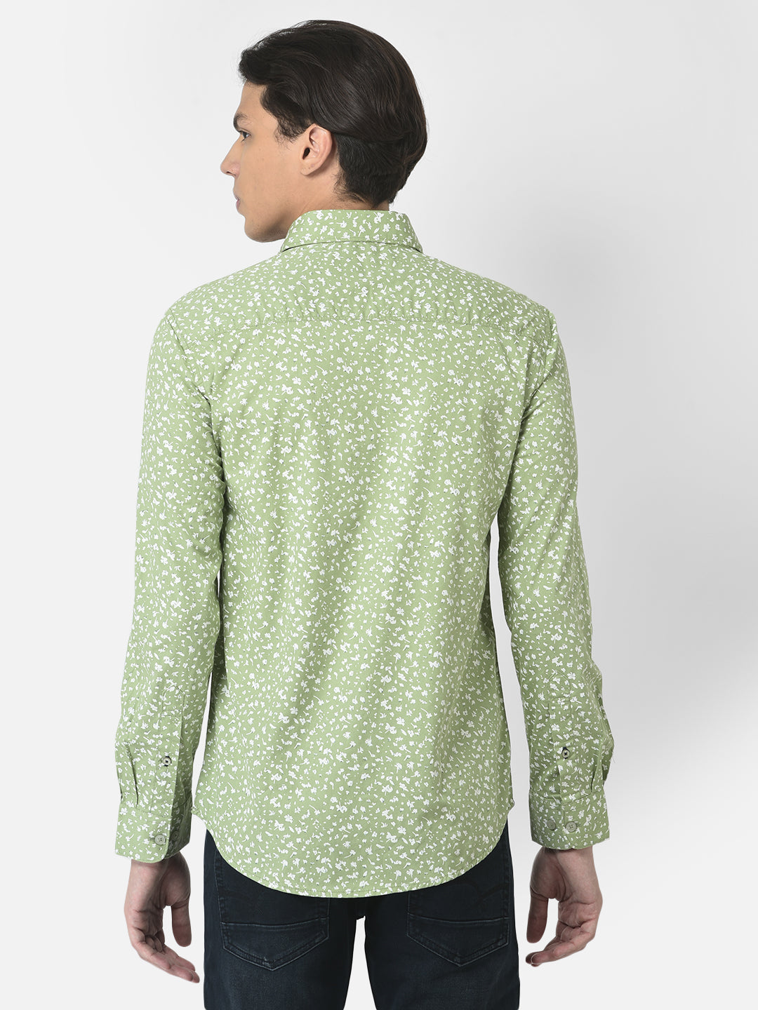 Light Green Shirt in Floral Print 