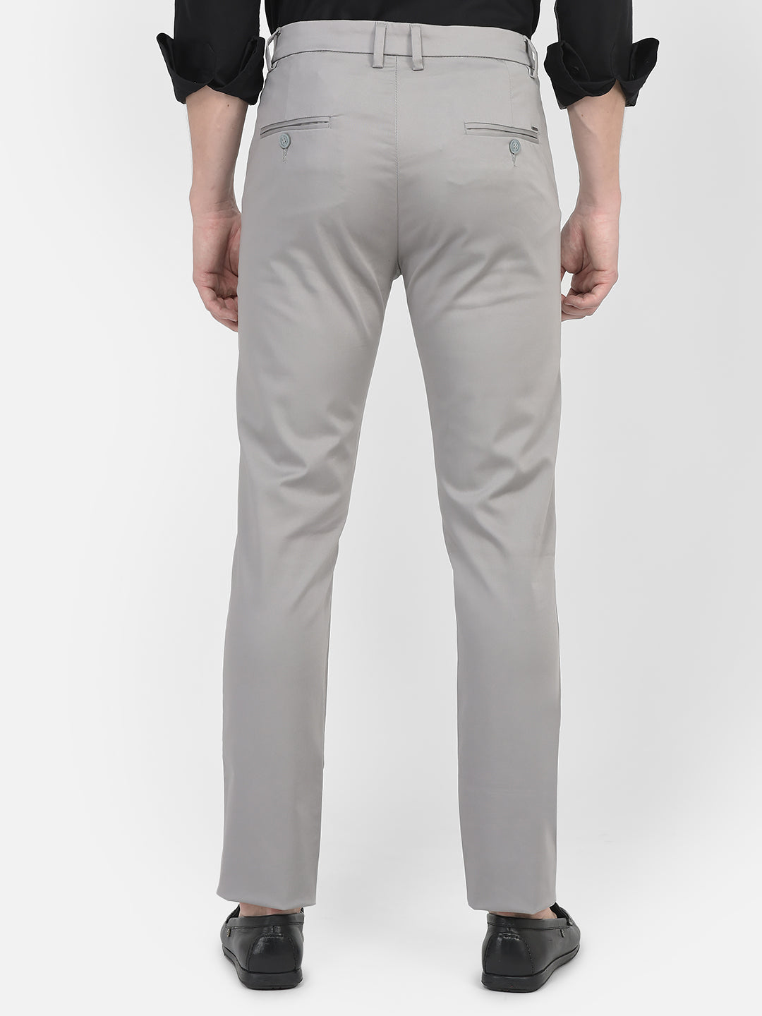   Grey Regular Rise Trousers