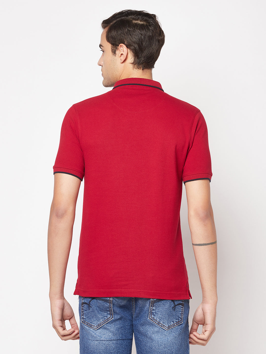  Maroon Minimal Polo T-Shirt