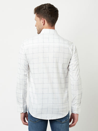 White Checked Shirt-Men Shirts-Crimsoune Club