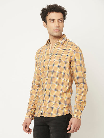   Beige Shirt in Tartan Checks