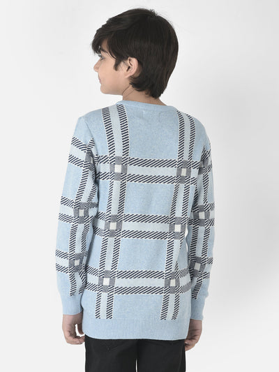  Sky Windowpane Checked Sweater