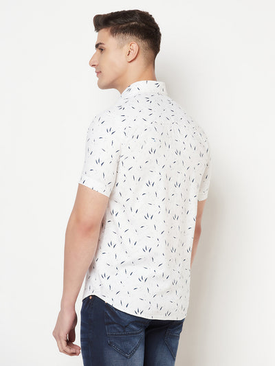 White Printed Shirt - Men Shirts