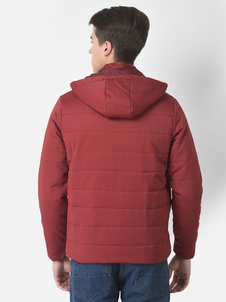  Red Detachable-Hood Jacket