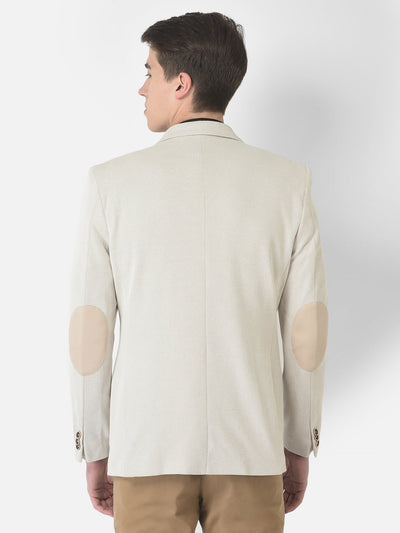  Beige Single-Breasted Blazer