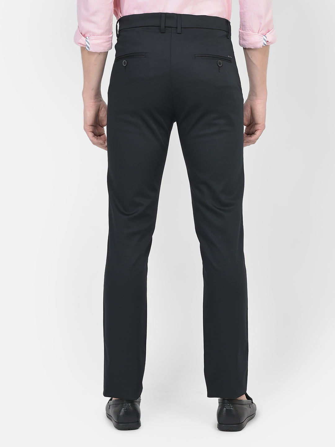   Black Regular Rise Trousers
