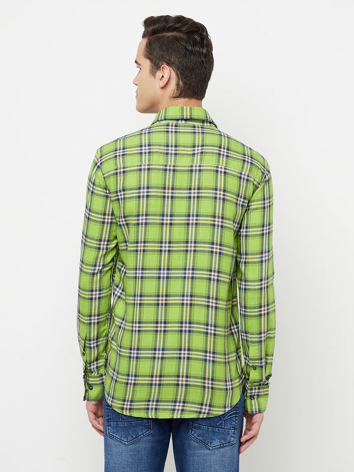 Green Checked Shirt - Men Shirts