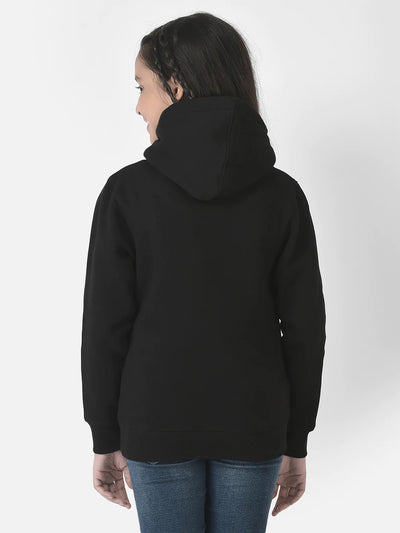  Black Typographic Hoodie