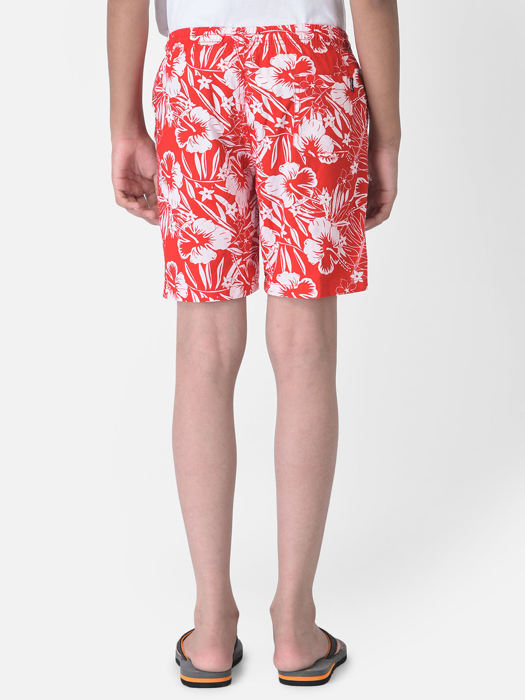 Red Hawaiian Print Boxers-Boys Boxers-Crimsoune Club