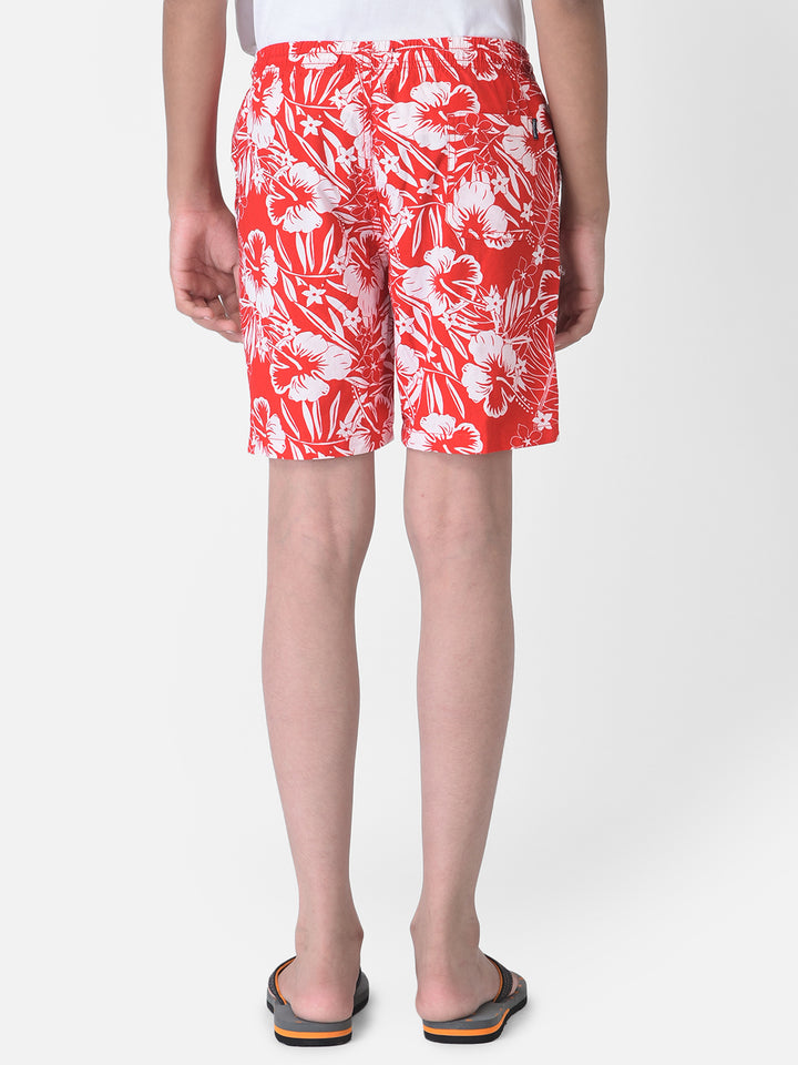 Red Hawaiian Print Boxers-Boys Boxers-Crimsoune Club