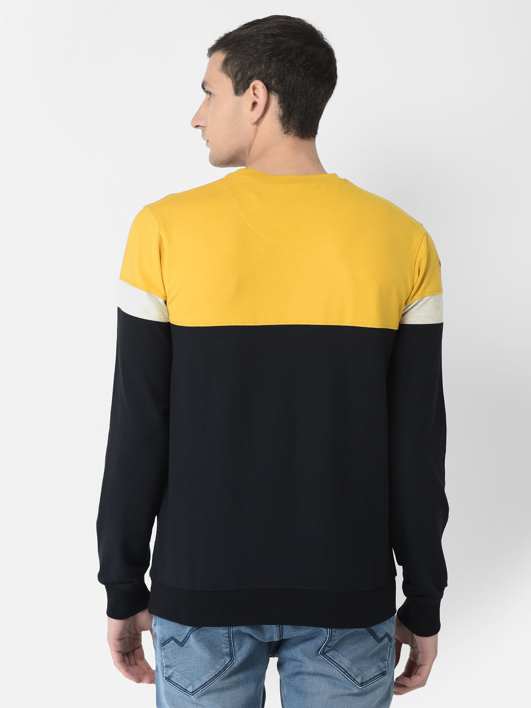  Mustard Colour-Blocked Mindset Sweatshirt