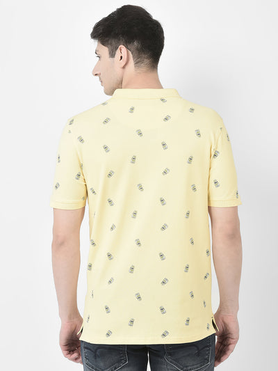  Custard Yellow Graphic Polo T-Shirt