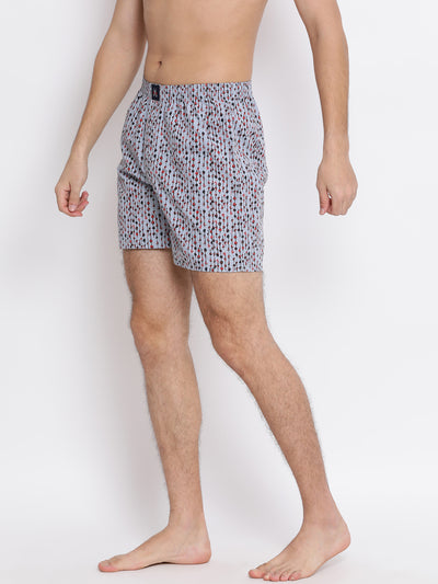 Grey Printed Boxer - Men Boxers