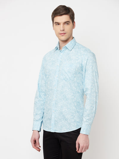 Blue Printed Casual Shirt - Men Shirts