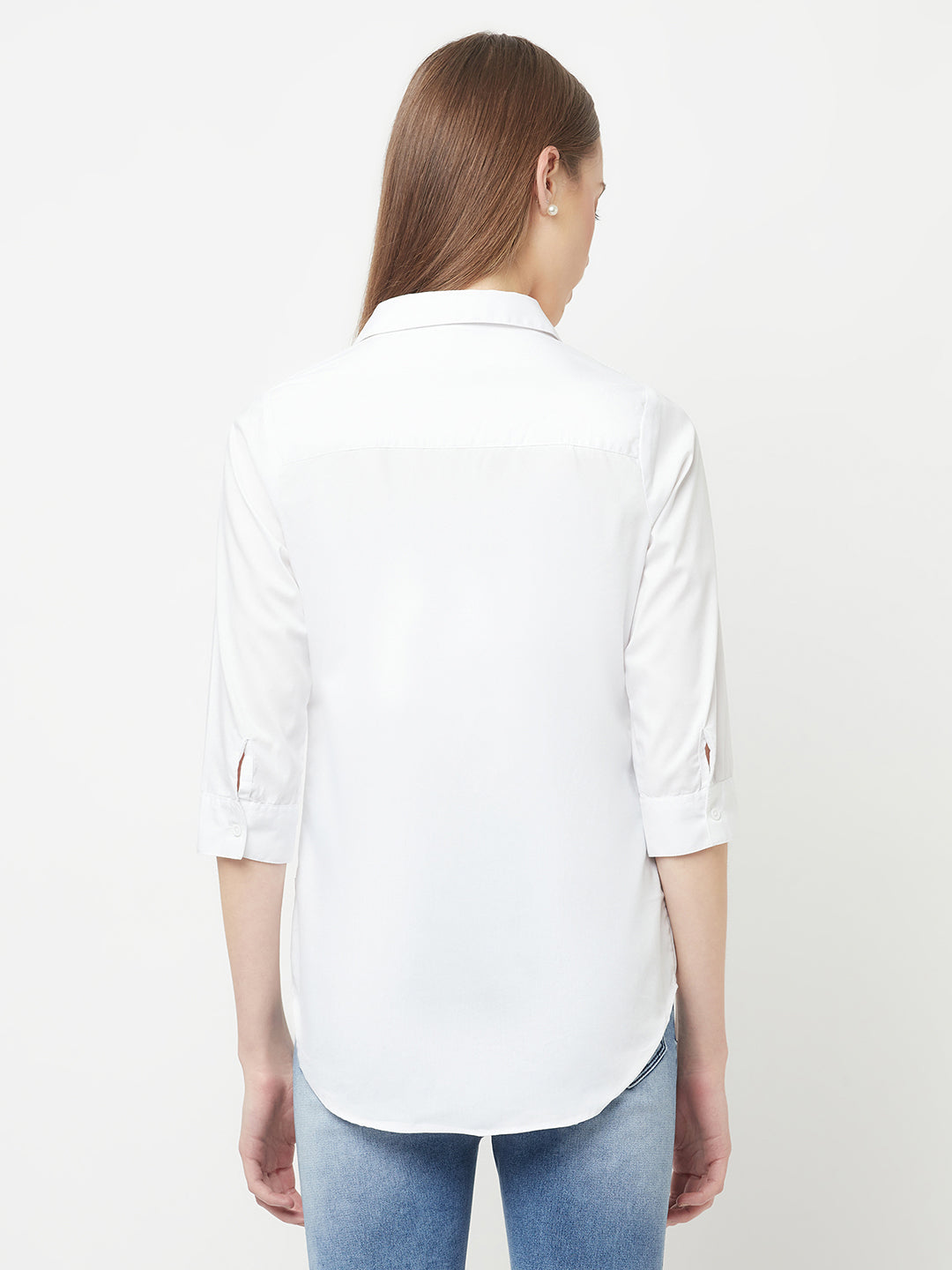 White Casual Shirt - Women Tops