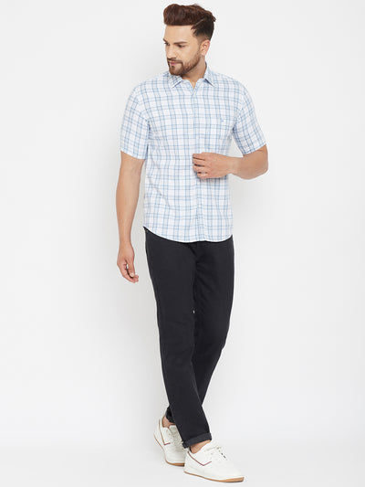 White Checked Shirt - Men Shirts