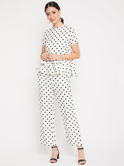 Monochrome Polka Dot Co-ord Set - Women Co-ord Sets