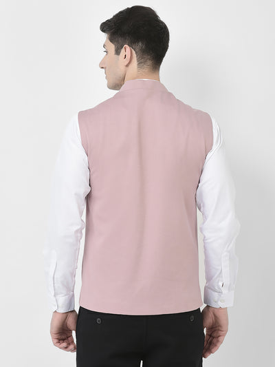 Dusty Pink Waist-Coat-Men Waistcoat-Crimsoune Club