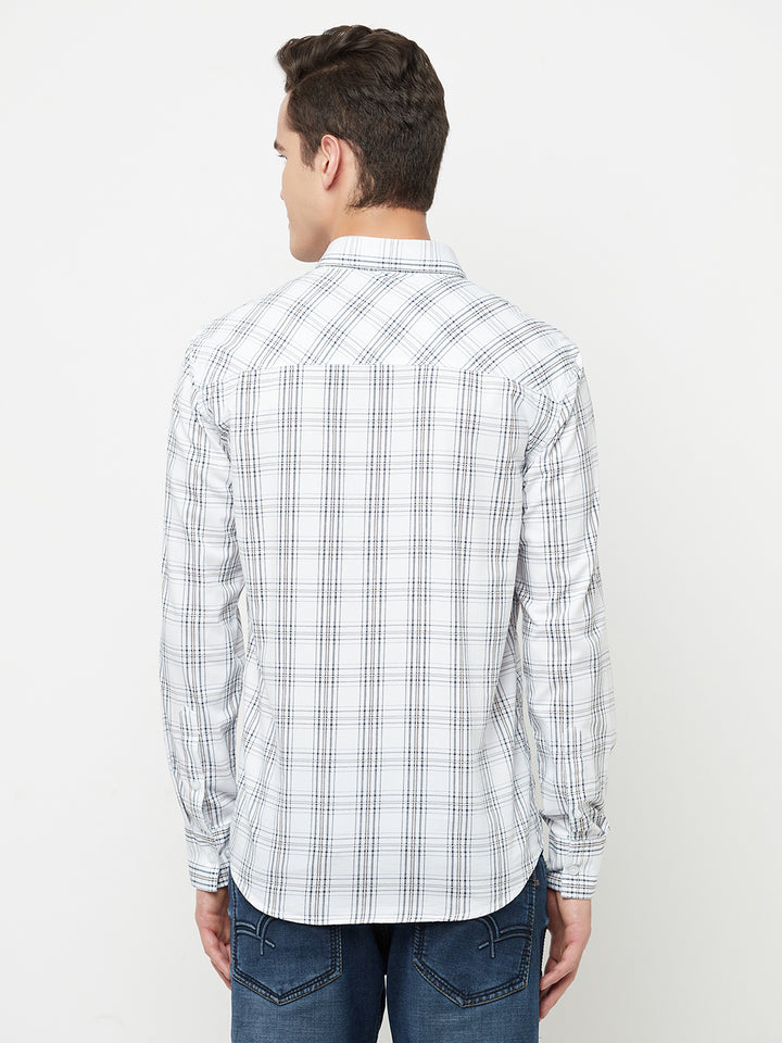 White Checked Shirt - Men Shirts