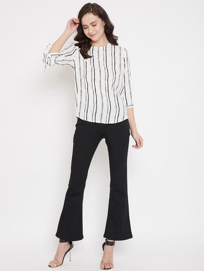 White Striped Top - Women Tops