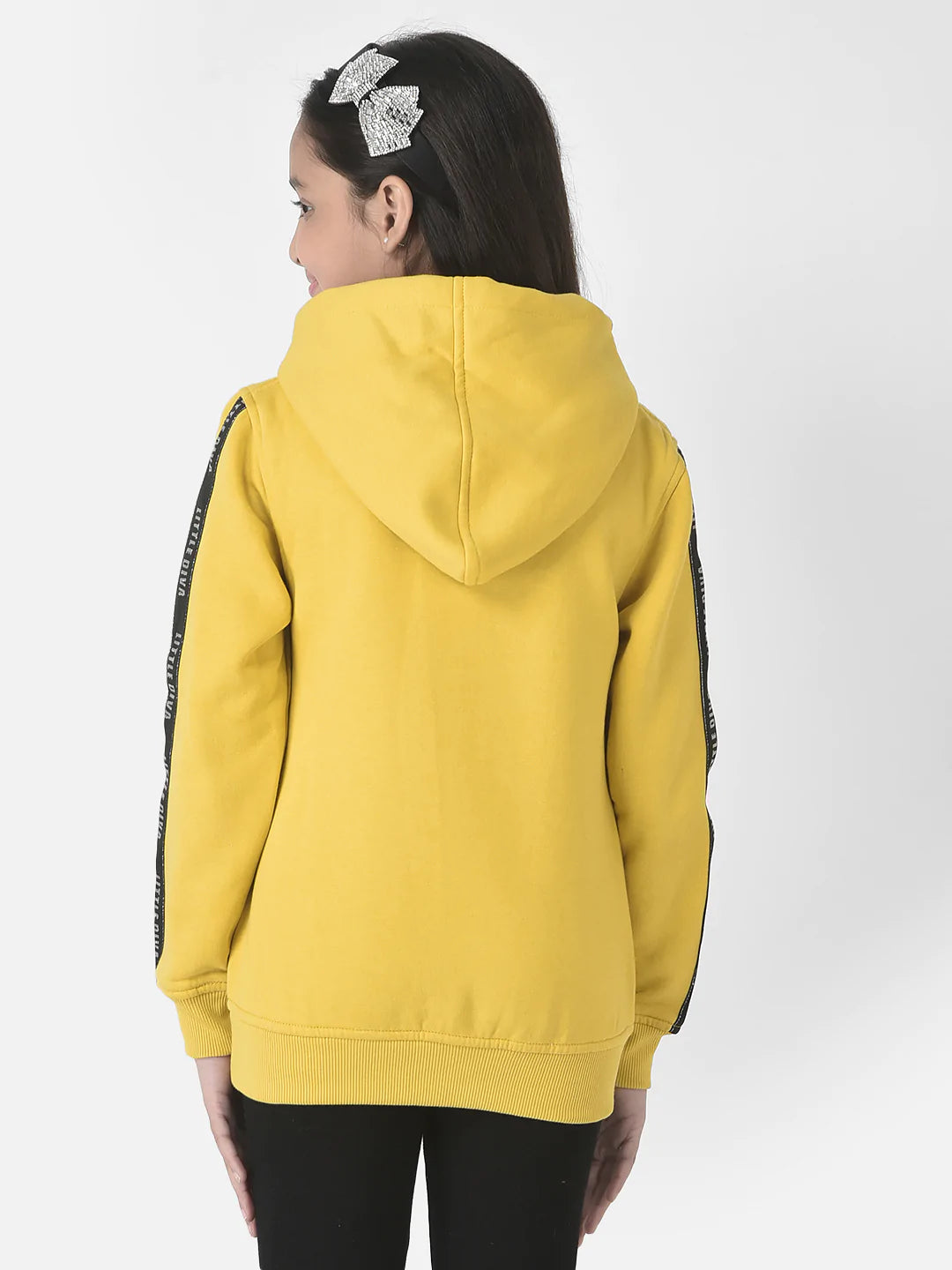  Mustard Graphic Face Hooded Sweatshirt