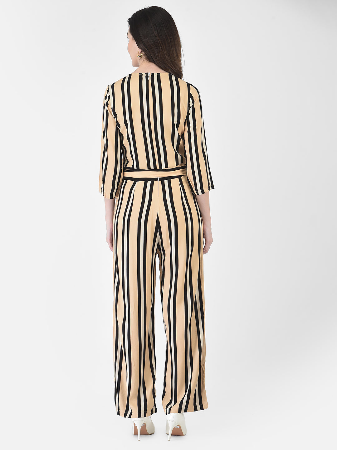 Cider Striped Jumpsuit-Women Dungarees-Crimsoune Club