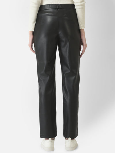  Wide-Leg Faux Leather Pants