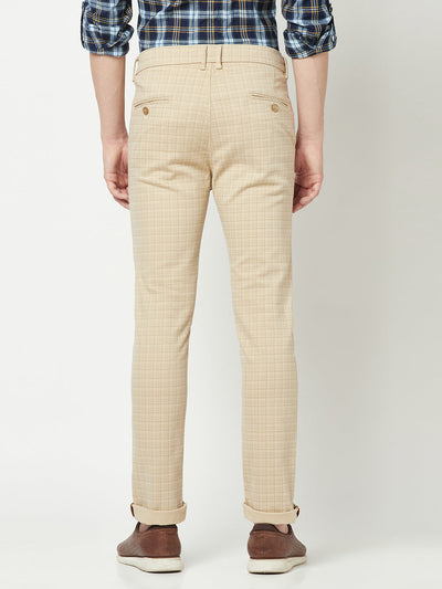  Cream Checked Trousers