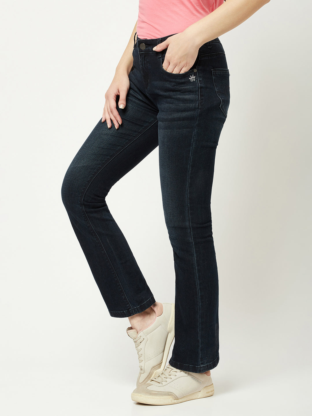  Navy Blue Boot-Cut Jeans 