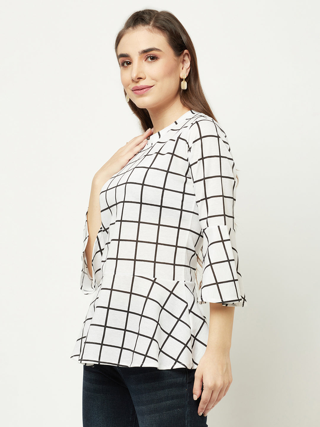  Graph Print Peplum Top