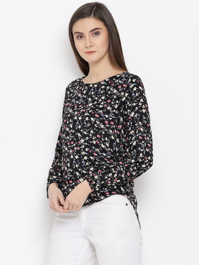 Black Floral Top - Women Tops