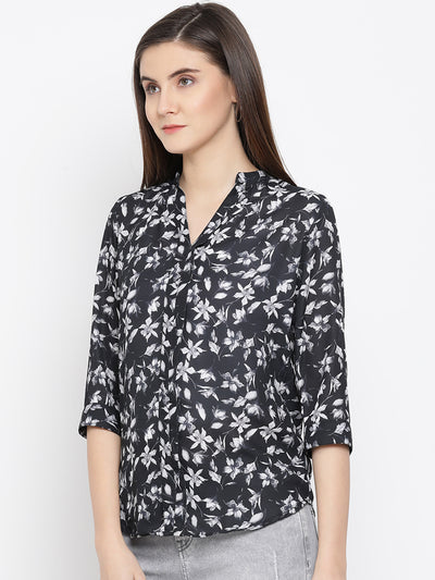 Black Floral Top - Women Tops