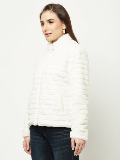   White Faux Fur Jacket