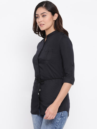 Clinched Waist Top - Women Shirts