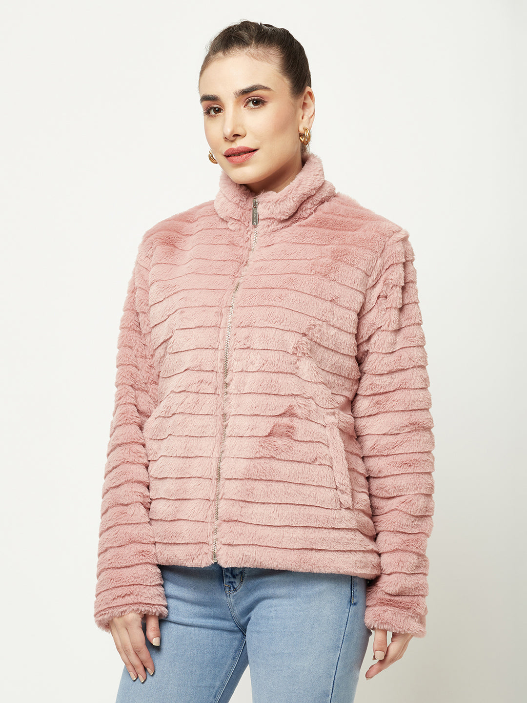   Pink Faux Fur Jacket