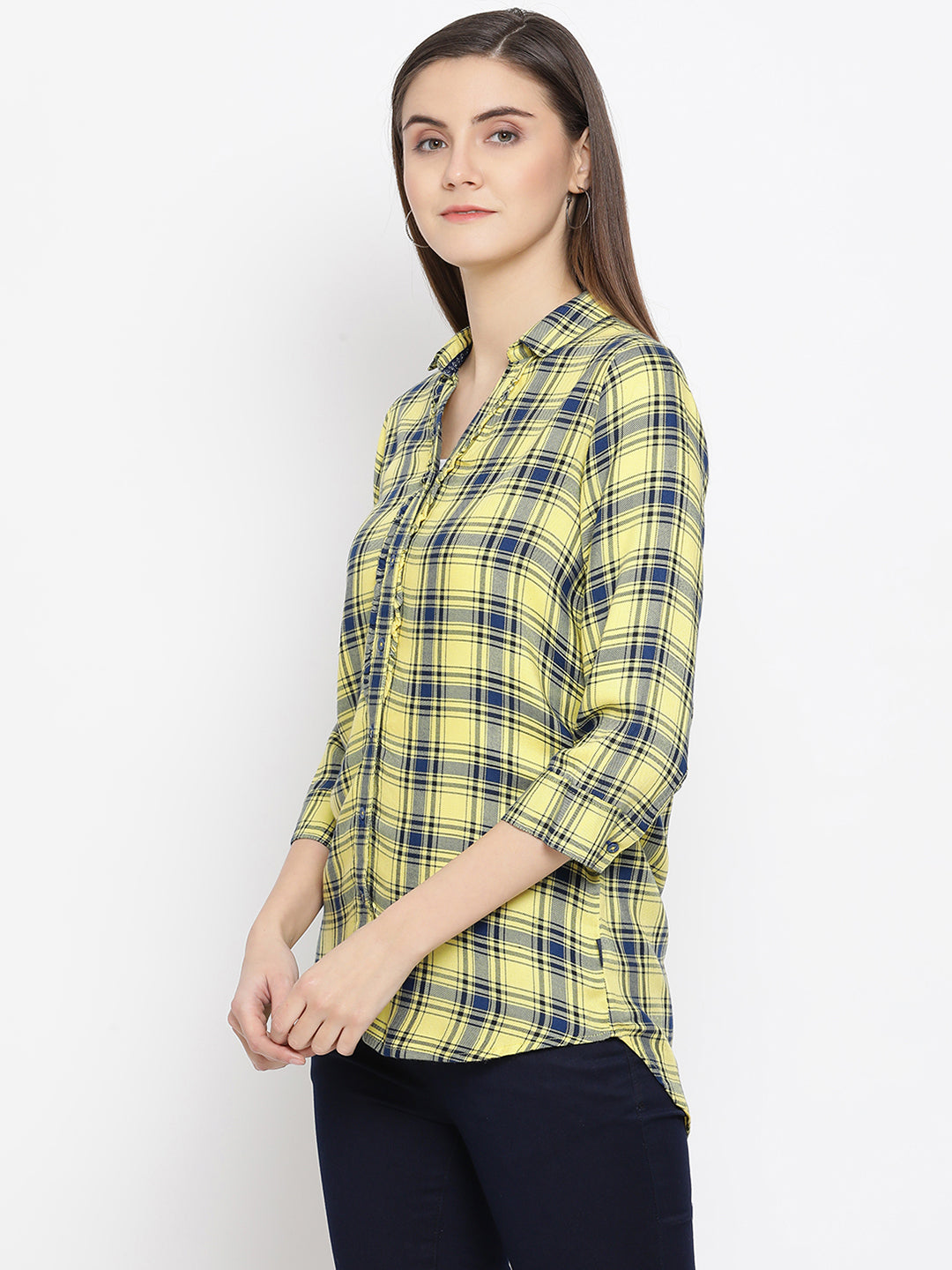 Checked Button up Shirt - Women Shirts