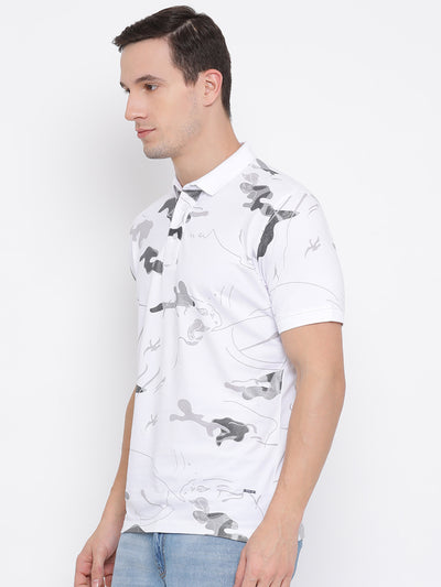 White Printed T-shirt - Men T-Shirts