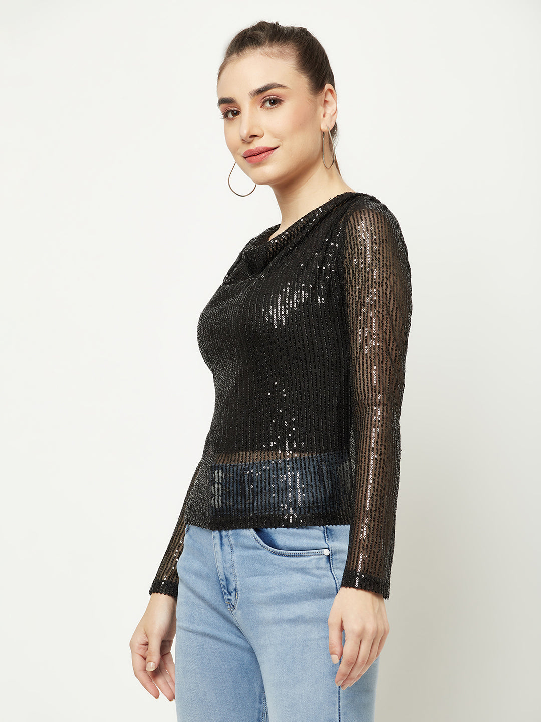  Black Sequenced Top