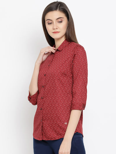 Printed Button up Shirt - Women Shirts