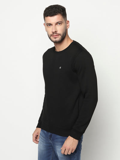 Black Logo Sweatshirt-Men Sweatshirts-Crimsoune Club