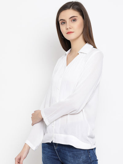 White Casual Top - Women Tops