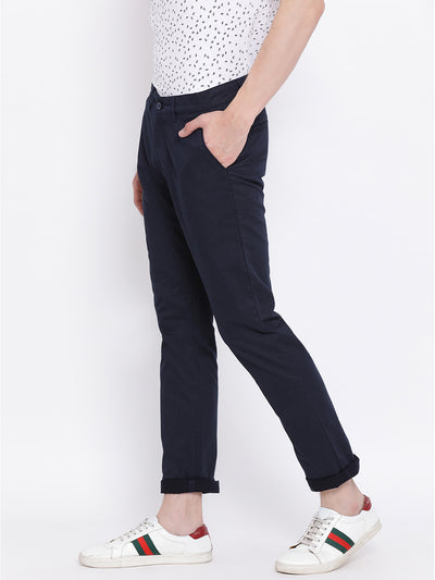 Blue Slim fit Trousers - Men Trousers