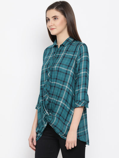 Green Checked Shirt - Women Shirts