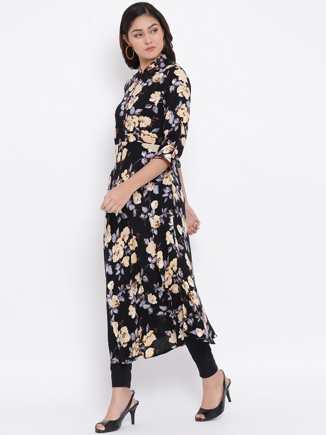 Floral Print Long Kurta - Women Kurtas