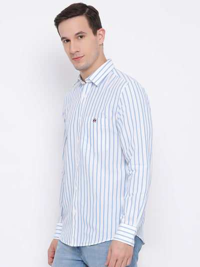 Blue Striped Button up Shirt - Men Shirts