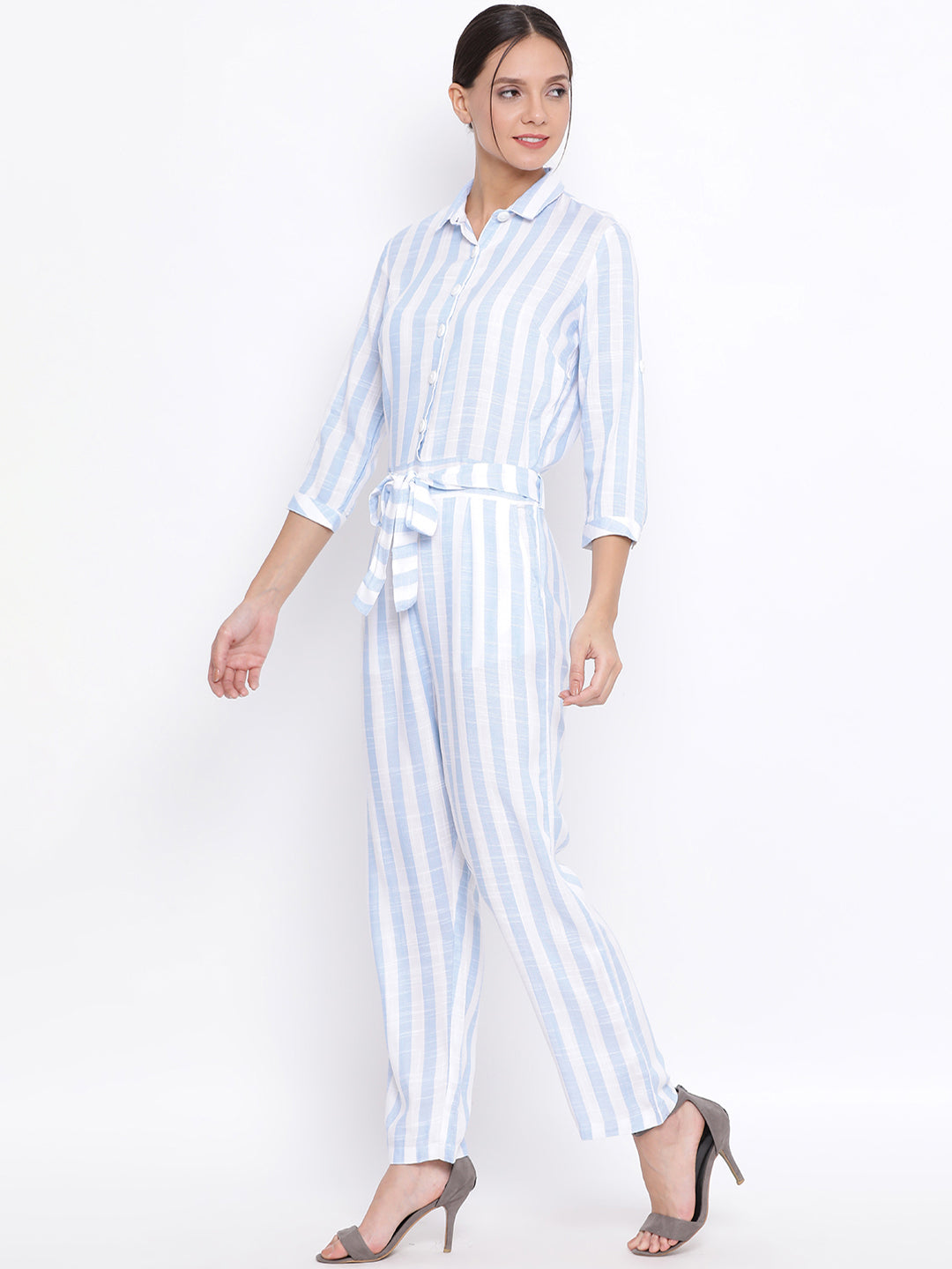 Blue Striped Jumpsuit - Women Jumpsuits