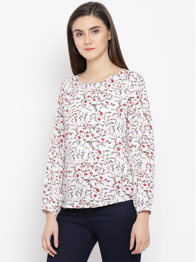 White Floral Top - Women Tops