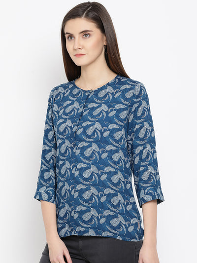 Blue Floral Top - Women Tops