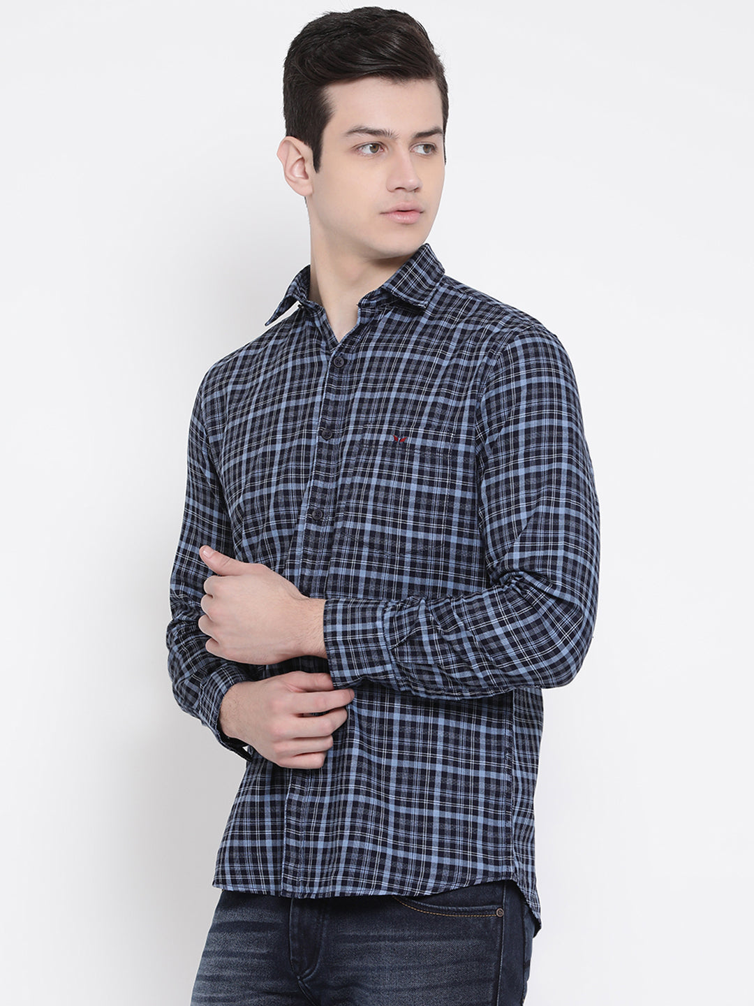 Blue Checked Shirt - Men Shirts
